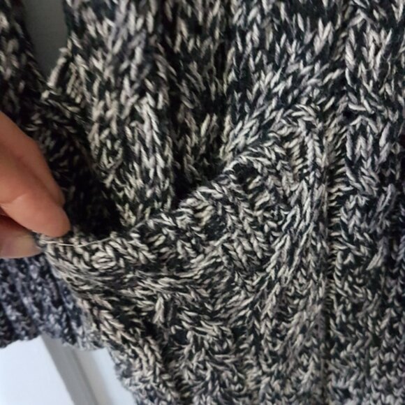 Tribal Button Front Long Sleeve Knit Cardigan Black White Sz M - Picture 10 of 14